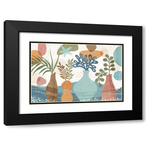 Coastal Creations I Black Modern Wood Framed Art Print with Double Matting by Charron, Veronique
