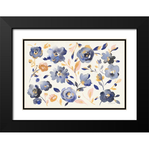 May Flowers I Black Modern Wood Framed Art Print with Double Matting by Nai, Danhui