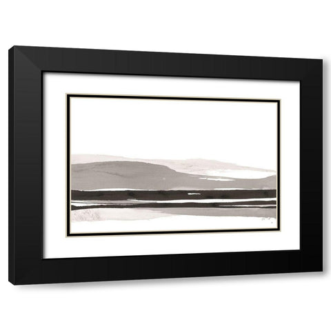 Marbled Gray I Black Modern Wood Framed Art Print with Double Matting by Paschke, Chris