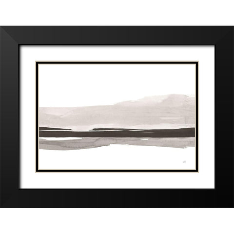 Marbled Gray III Black Modern Wood Framed Art Print with Double Matting by Paschke, Chris