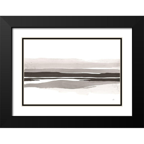 Marbled Gray IV Black Modern Wood Framed Art Print with Double Matting by Paschke, Chris