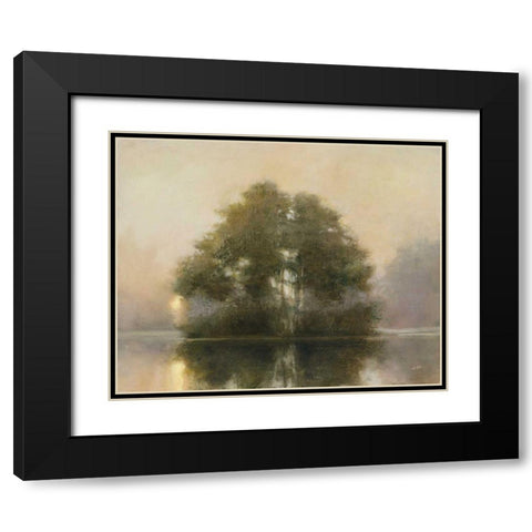 Lake Dawn Black Modern Wood Framed Art Print with Double Matting by Purinton, Julia