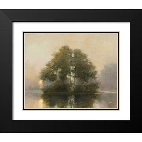 Lake Dawn Black Modern Wood Framed Art Print with Double Matting by Purinton, Julia