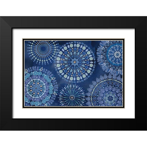 Indigo Splash XI Black Modern Wood Framed Art Print with Double Matting by June, Dina
