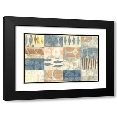 Neutral Blocks Black Modern Wood Framed Art Print with Double Matting by Prahl, Courtney