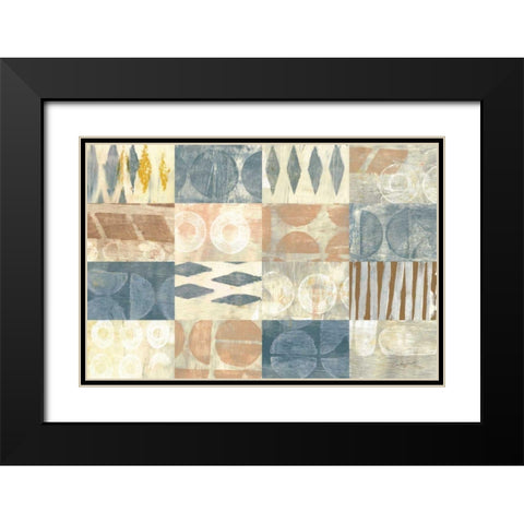 Neutral Blocks Black Modern Wood Framed Art Print with Double Matting by Prahl, Courtney