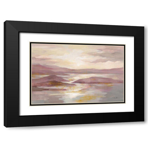 Pink and Gold Landscape Black Modern Wood Framed Art Print with Double Matting by Vassileva, Silvia