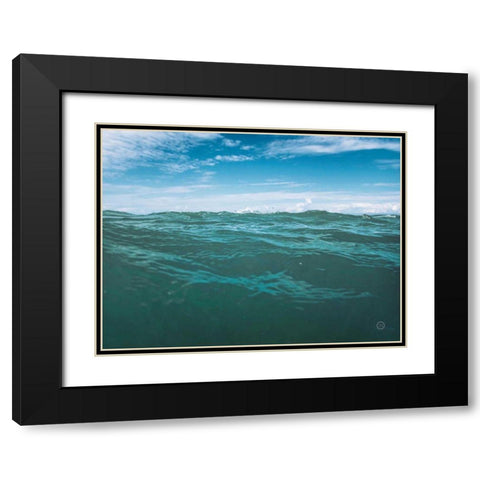 Dominican Oceans I Black Modern Wood Framed Art Print with Double Matting by Larson, Nathan