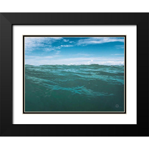Dominican Oceans I Black Modern Wood Framed Art Print with Double Matting by Larson, Nathan