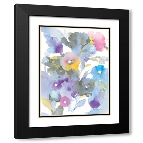 Bright Jewel Garden I Black Modern Wood Framed Art Print with Double Matting by Nai, Danhui