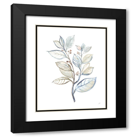 Cottage Leaves II Black Modern Wood Framed Art Print with Double Matting by Panganiban, Karyn