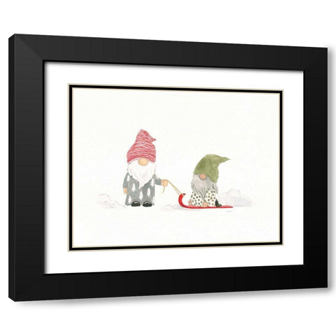 Winter Gnomes III Black Modern Wood Framed Art Print with Double Matting by Jackson, Jenaya