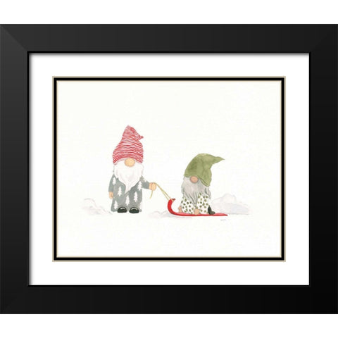Winter Gnomes III Black Modern Wood Framed Art Print with Double Matting by Jackson, Jenaya