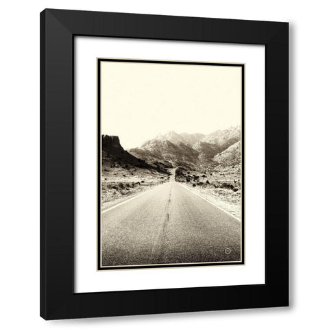 Road to Old West Black Modern Wood Framed Art Print with Double Matting by Larson, Nathan
