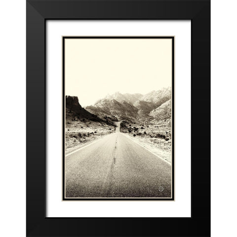 Road to Old West Black Modern Wood Framed Art Print with Double Matting by Larson, Nathan