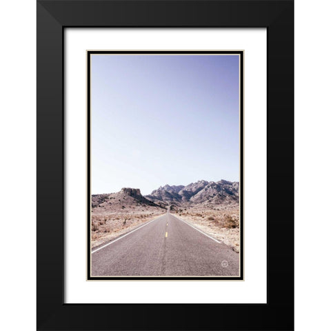 Dusty Desert Dreams Road Black Modern Wood Framed Art Print with Double Matting by Larson, Nathan