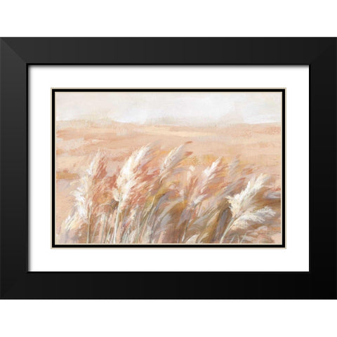 Terracotta Prairie Grasses Black Modern Wood Framed Art Print with Double Matting by Nai, Danhui