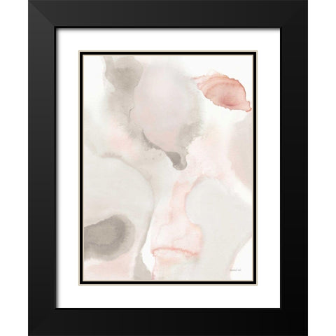 Pastel and Neutral Abstract I Black Modern Wood Framed Art Print with Double Matting by Nai, Danhui