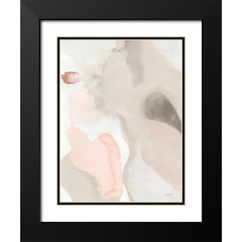 Pastel and Neutral Abstract II Black Modern Wood Framed Art Print with Double Matting by Nai, Danhui