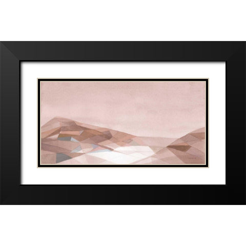 Warm Geometric Mountain Black Modern Wood Framed Art Print with Double Matting by Nai, Danhui