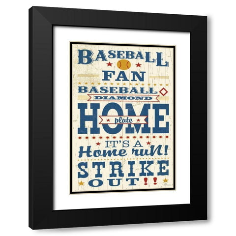 Sports Lovers II Red v2 Black Modern Wood Framed Art Print with Double Matting by Pela Studio