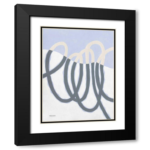 Loops I Black Modern Wood Framed Art Print with Double Matting by Ferguson, Kathy