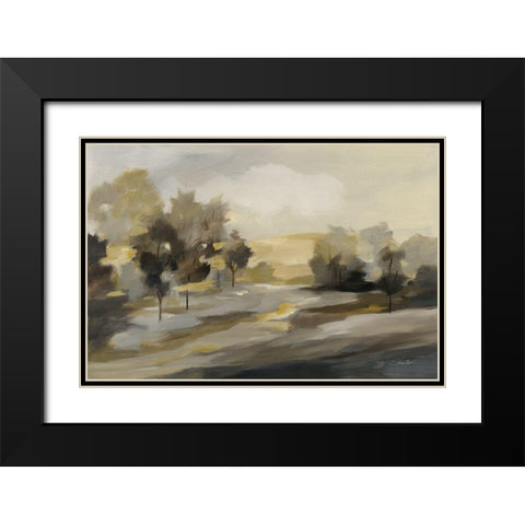 Rustic Landscape Black Modern Wood Framed Art Print with Double Matting by Vassileva, Silvia