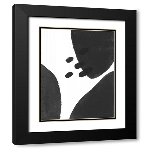 Abstract Tidepool I Black Black Modern Wood Framed Art Print with Double Matting by Nai, Danhui