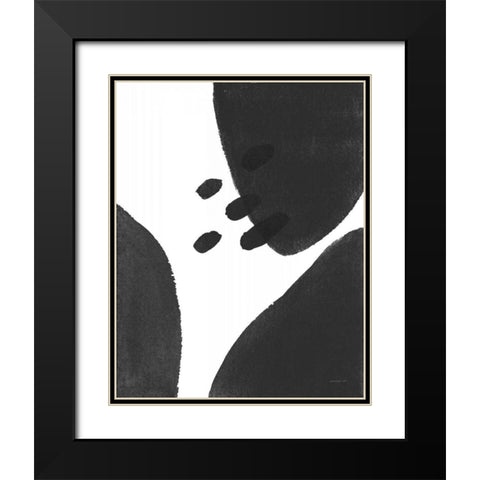 Abstract Tidepool I Black Black Modern Wood Framed Art Print with Double Matting by Nai, Danhui