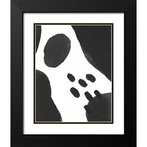 Abstract Tidepool II Black Black Modern Wood Framed Art Print with Double Matting by Nai, Danhui