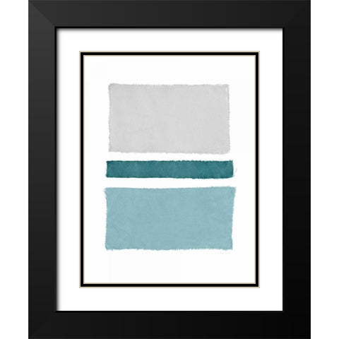 Painted Weaving V Blue Green Black Modern Wood Framed Art Print with Double Matting by Rhue, Piper