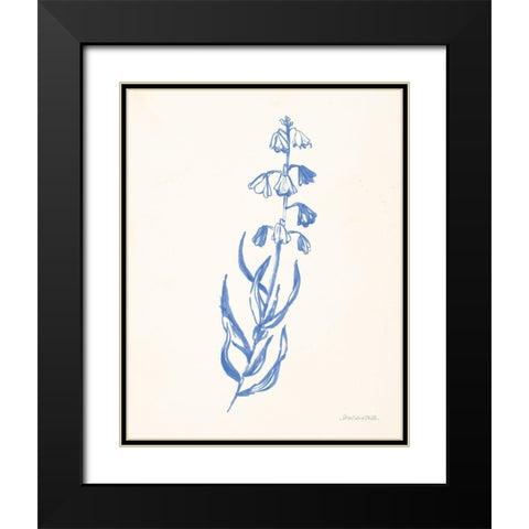 Bluebells II Black Modern Wood Framed Art Print with Double Matting by Miller, Sara Zieve