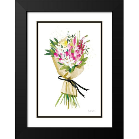 Spring Bouquet Black Modern Wood Framed Art Print with Double Matting by Charro, Mercedes Lopez