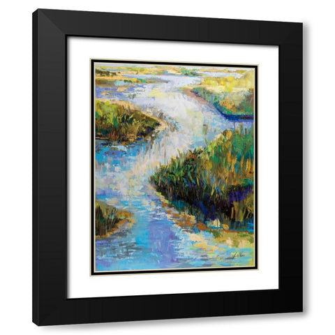 Water Walkway Black Modern Wood Framed Art Print with Double Matting by Vertentes, Jeanette