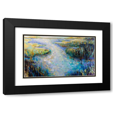 Shimmer Black Modern Wood Framed Art Print with Double Matting by Vertentes, Jeanette