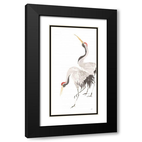 Scroll Crane IV Black Modern Wood Framed Art Print with Double Matting by Paschke, Chris