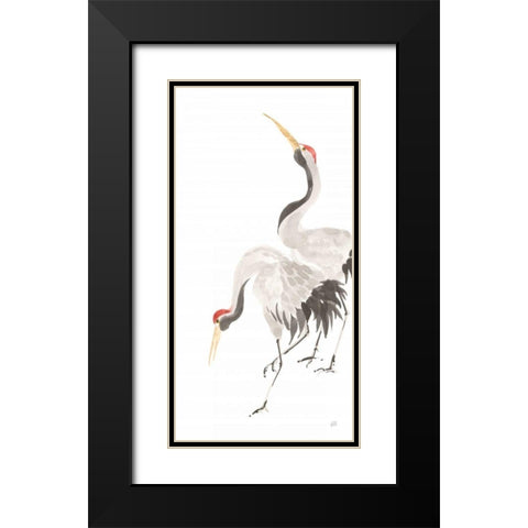 Scroll Crane IV Black Modern Wood Framed Art Print with Double Matting by Paschke, Chris