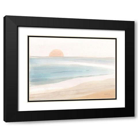 Pastel Sea Black Modern Wood Framed Art Print with Double Matting by Nai, Danhui