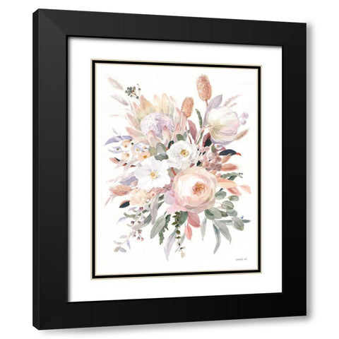 Subtle Beauty Black Modern Wood Framed Art Print with Double Matting by Nai, Danhui