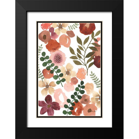 Garden Dance III Black Modern Wood Framed Art Print with Double Matting by Horn, Laura