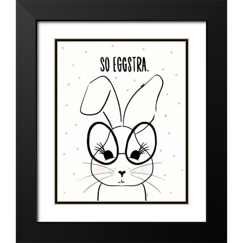Funny Bunny II Black Modern Wood Framed Art Print with Double Matting by York, Leah