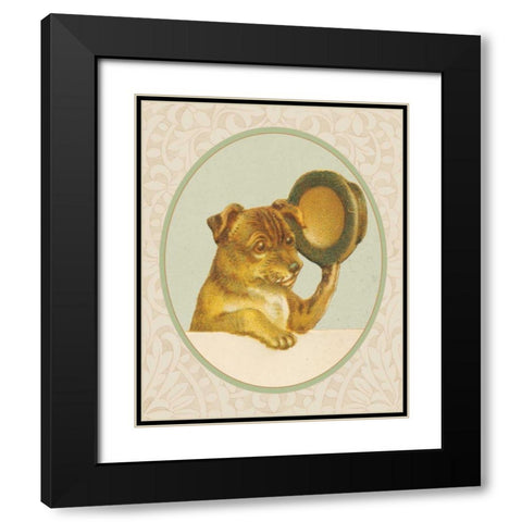 Dog with Hat I Black Modern Wood Framed Art Print with Double Matting by Wild Apple Portfolio