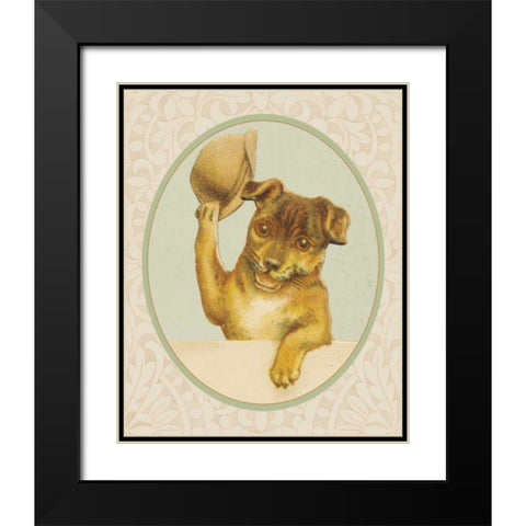 Dog with Hat II Black Modern Wood Framed Art Print with Double Matting by Wild Apple Portfolio