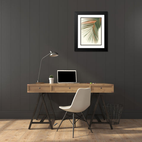 Retro Big Leaf II Reversed Black Modern Wood Framed Art Print with Double Matting by Nai, Danhui