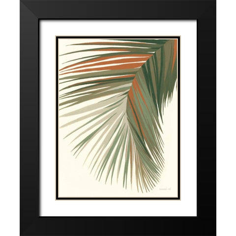 Retro Big Leaf II Reversed Black Modern Wood Framed Art Print with Double Matting by Nai, Danhui