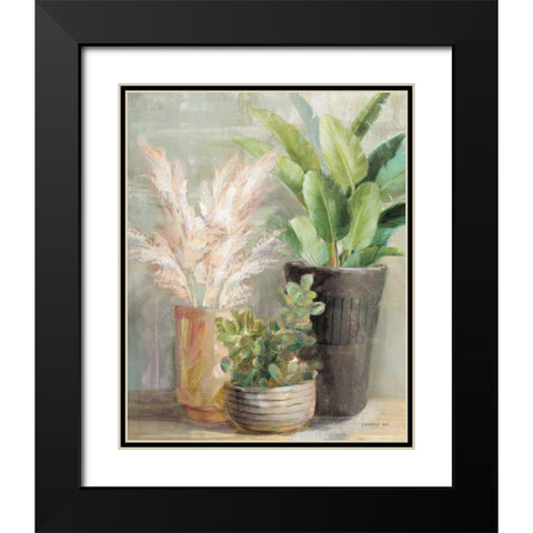 Indoor Garden III Black Modern Wood Framed Art Print with Double Matting by Nai, Danhui