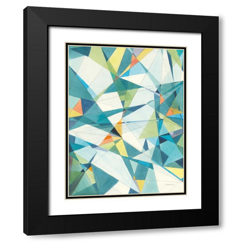 Prism I Oasis Black Modern Wood Framed Art Print with Double Matting by Nai, Danhui