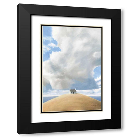 House on the Hill Black Modern Wood Framed Art Print with Double Matting by Wiens, James
