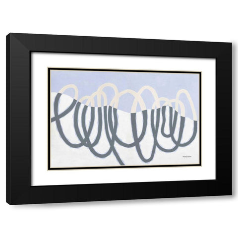 Loops III Black Modern Wood Framed Art Print with Double Matting by Ferguson, Kathy