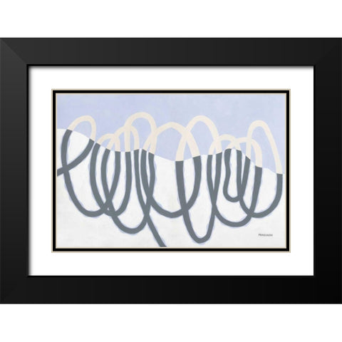 Loops III Black Modern Wood Framed Art Print with Double Matting by Ferguson, Kathy